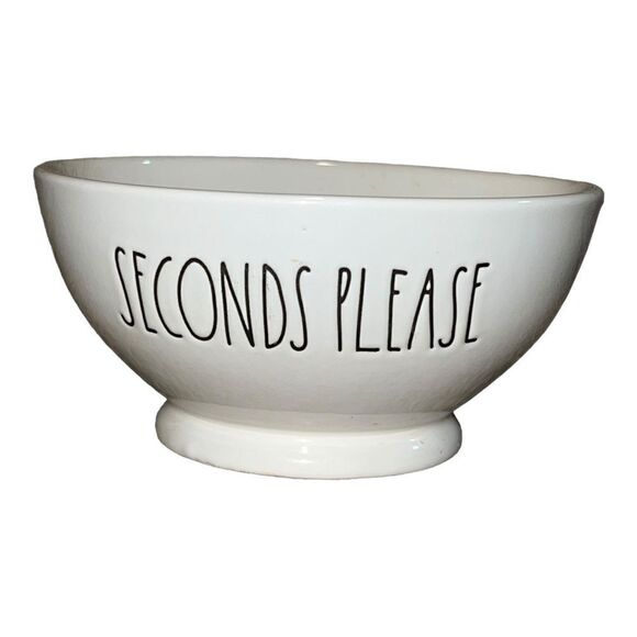 Rae Dunn Artisan Collection SECONDS PLEASE Ceramic Cereal Soup Bowl EUC - Picture 1 of 4